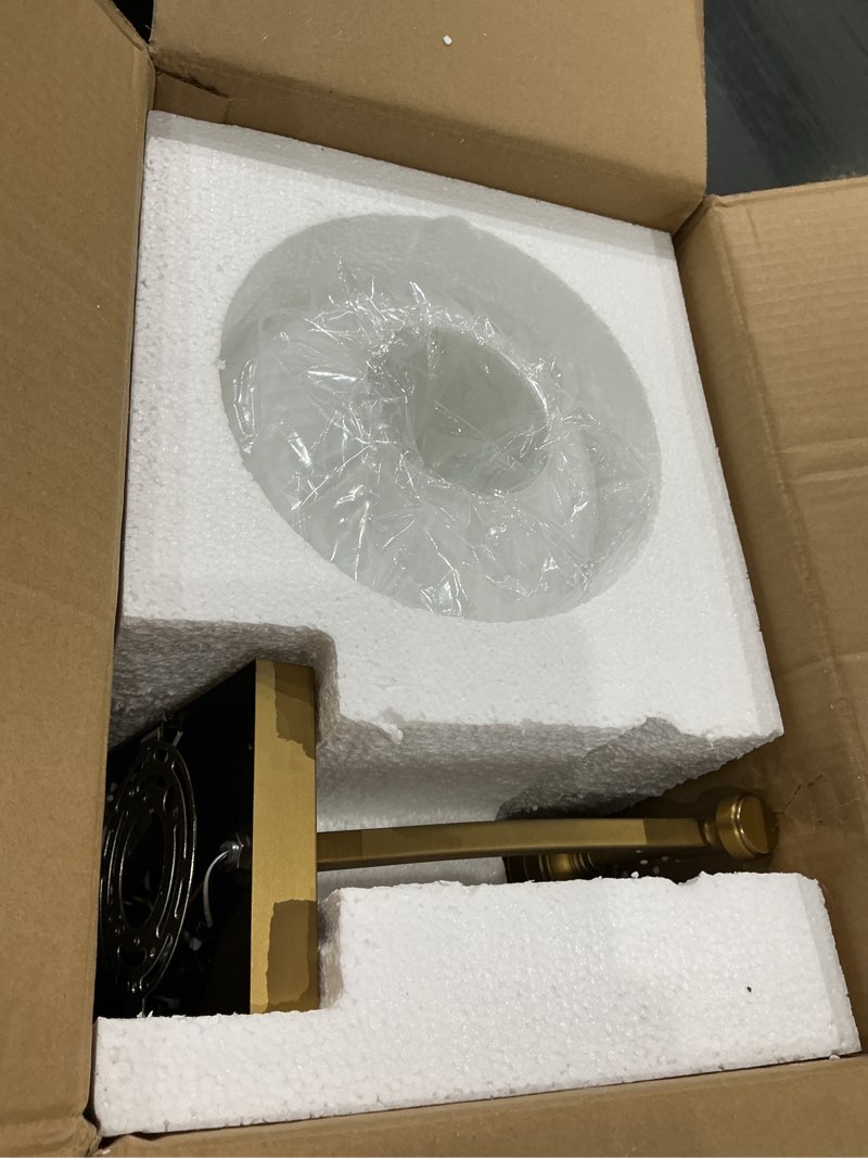 Condition photo showing Good Condition for pathson milk white glass wall sconce with switch, hardwired wall vanity light, mid-century vintage wall lamp fixture or living room farmhouse bathroom bedside lighting brass gold