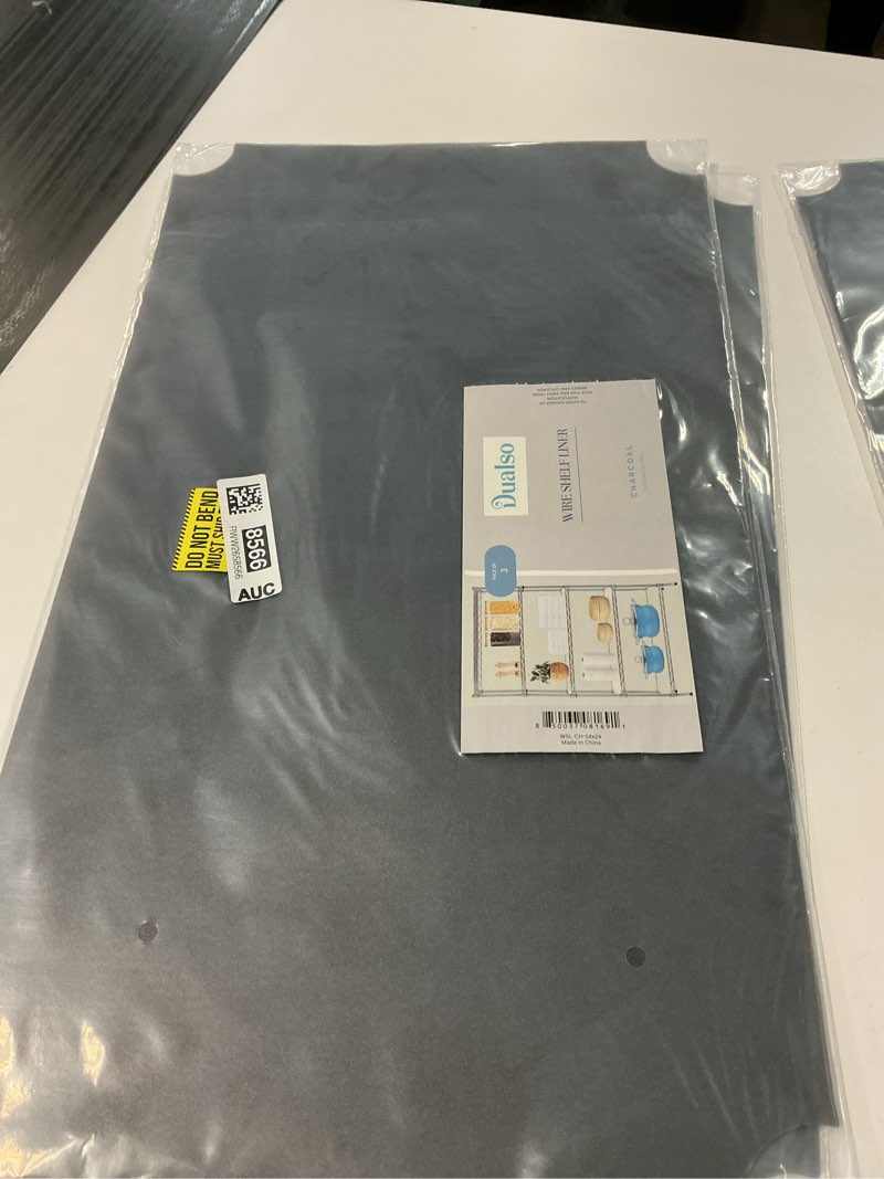 Condition photo showing New/Like New for Sterling Shelf Liners for Wire Shelf System: Set of 3in Graphite: 13.4 x 23.2 inch: Plastic Wire Shelving Mats 14\"x24\" 5pcs Graphite