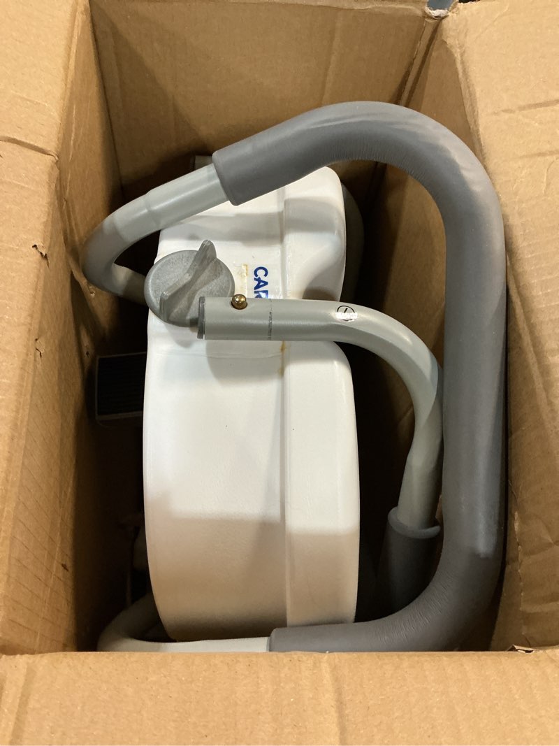 Condition photo showing As Is for carex e-z lock raised toilet seat with handles, 5" toilet seat riser with arms, handicap raised toilet seat for seniors and elevated toilet seat 1 count (pack of 1) adjustable,elongated