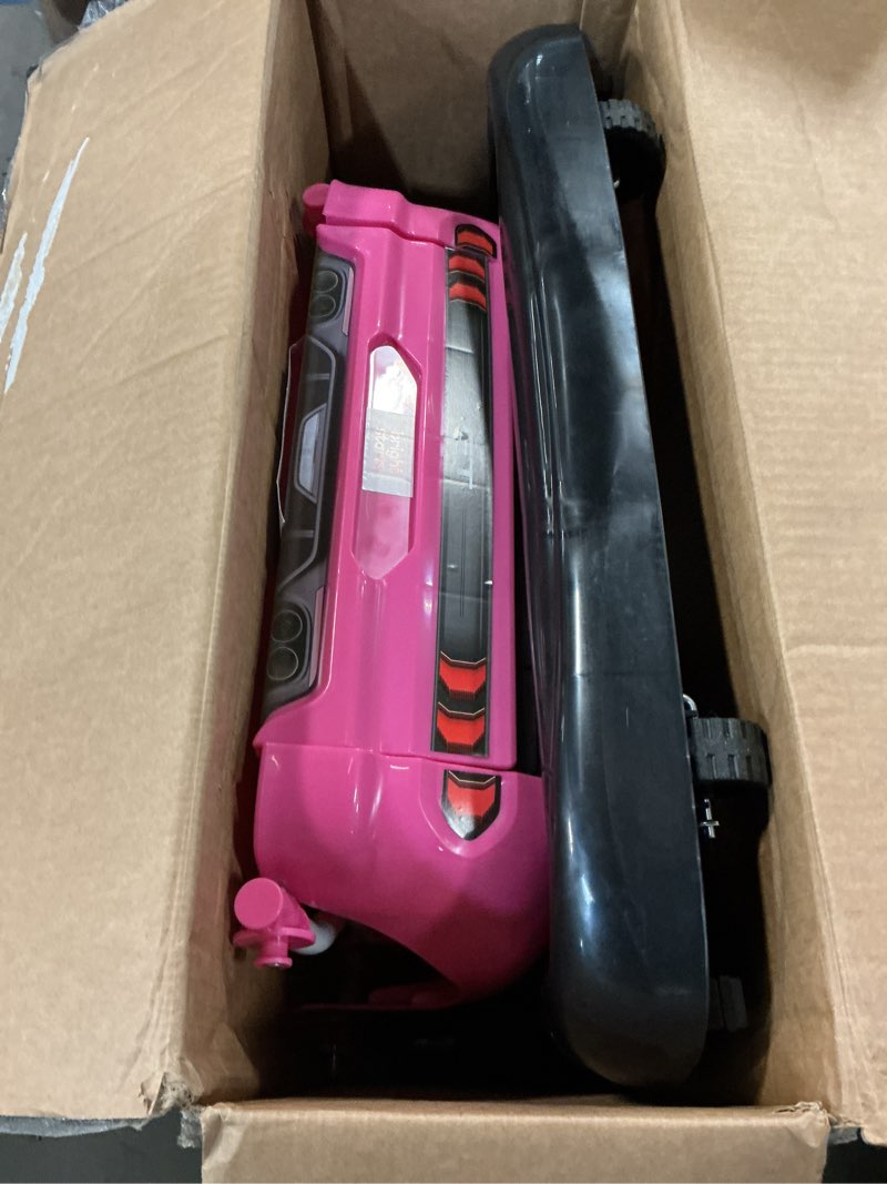 Condition photo showing As Is for bright starts ford mustang 4-in-1 pink baby activity center & push walker with removable interactive steering wheel -toy, 6 months and up pink mustang