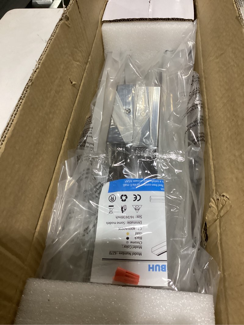 Condition photo showing As Is for Combuh LED Vanity Lights Bar 24 Inch Bathroom Light Fixtures 14W IP44 Over Mirror Lighting Indoor Wall Sconces Modern Cool White 6000K for Washroom Set of 2 6000K 24inch-2 pack