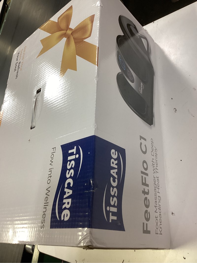 Condition photo showing New/Like New for tisscare shiatsu foot massager with heat: fsa eligible hsa foot massager for neuropathy, plantar fasciitis and pain relief-massage feet/leg/calf/ankle at home/office, gifts for women and men(gray)