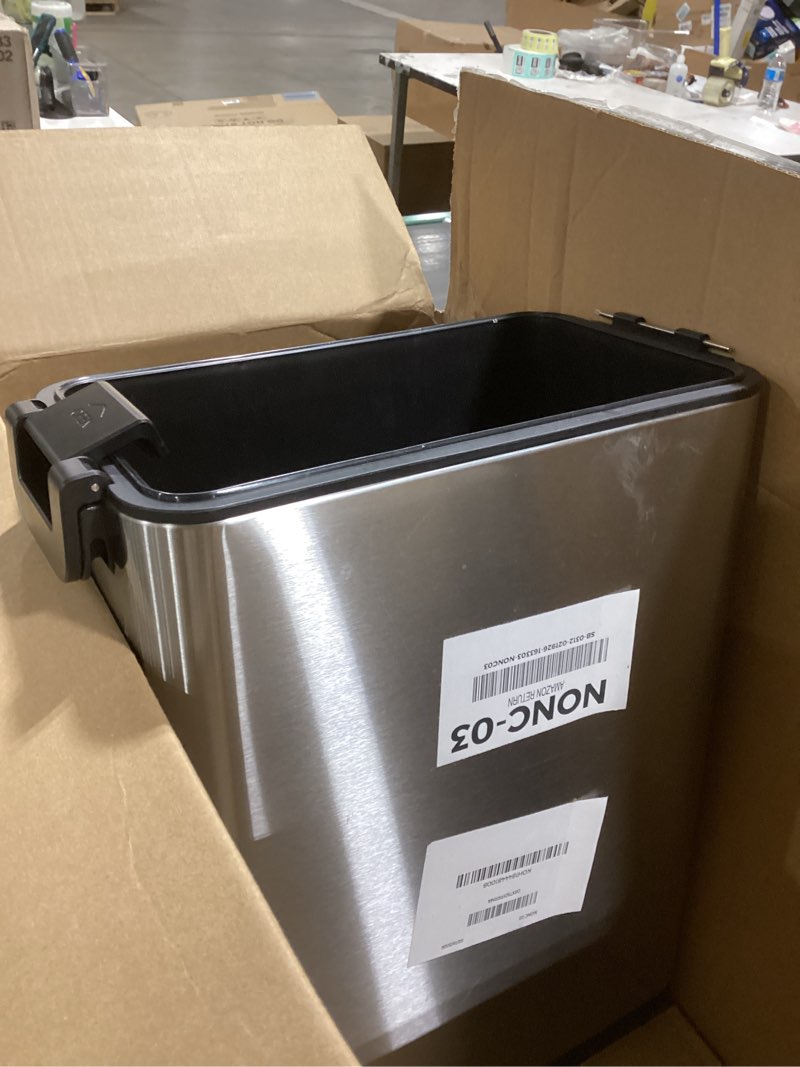 Condition photo showing As Is for Courpal® Stainless Steel Dog Food Storage Container - 20 LB / 15 LB Dry Pet Food Container with Lids Airtight for Cat Dog Bird - 15L / 4 Gal Stackable Metal Large Sealed Animal Food Bin with Scoop Black S