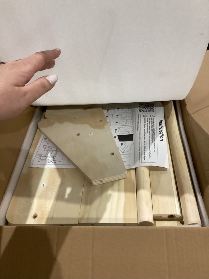 Condition photo showing Good Condition for 4-in-1 Toddler Kitchen Step Stool, Foldable Learning Standing Tower with Blackboard, Wooden Kitchen Stool Helper for Kids, 1-3 Year Old Boy Girl Gifts 4 in-1 Tower