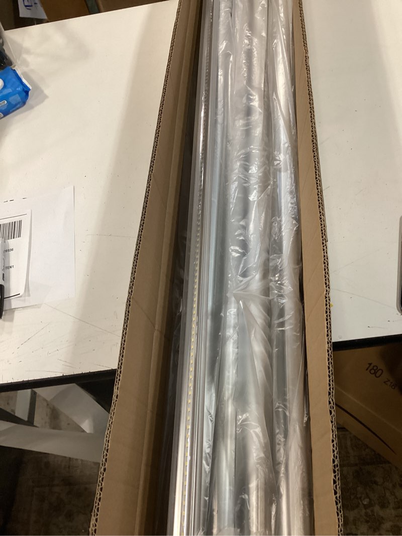 Condition photo showing New/Like New for sunco 50 pack t8 led bulbs 4 foot, tube light bulbs ballast bypass, 48 inch fluorescent replacement, 2200 lm, 18w, 5000k daylight, single ended power, type b, frosted lens ul 5000k daylight 50 count (pack of 1)