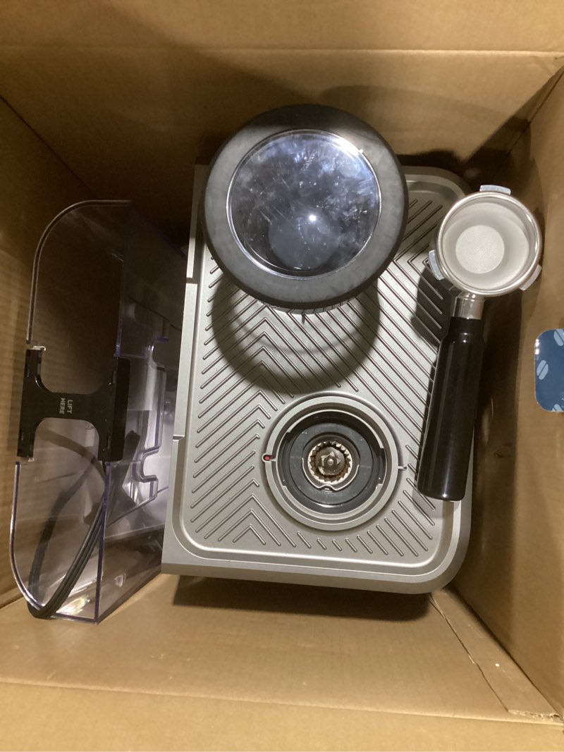 Condition photo showing Good Condition for chefman crema supreme 15 bar espresso machine with milk frother, barista steam wand, professional coffee maker with coffee grinder, 30 grind settings, 3l removable water tank - stainless steel