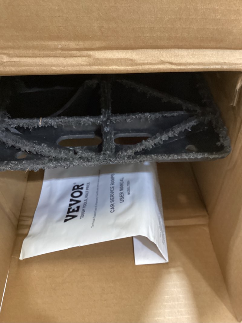 Condition photo showing As Is for VEVOR 1Piece Vehicle Ramp 20000 lbs/9 Ton Capacity Car Service Ramp, Effortlessly Lift 5.5" High, Durable Nonslip & Portable, for Routine Tire Replacement Repairs, Work with Tandem Wheel Vehicles