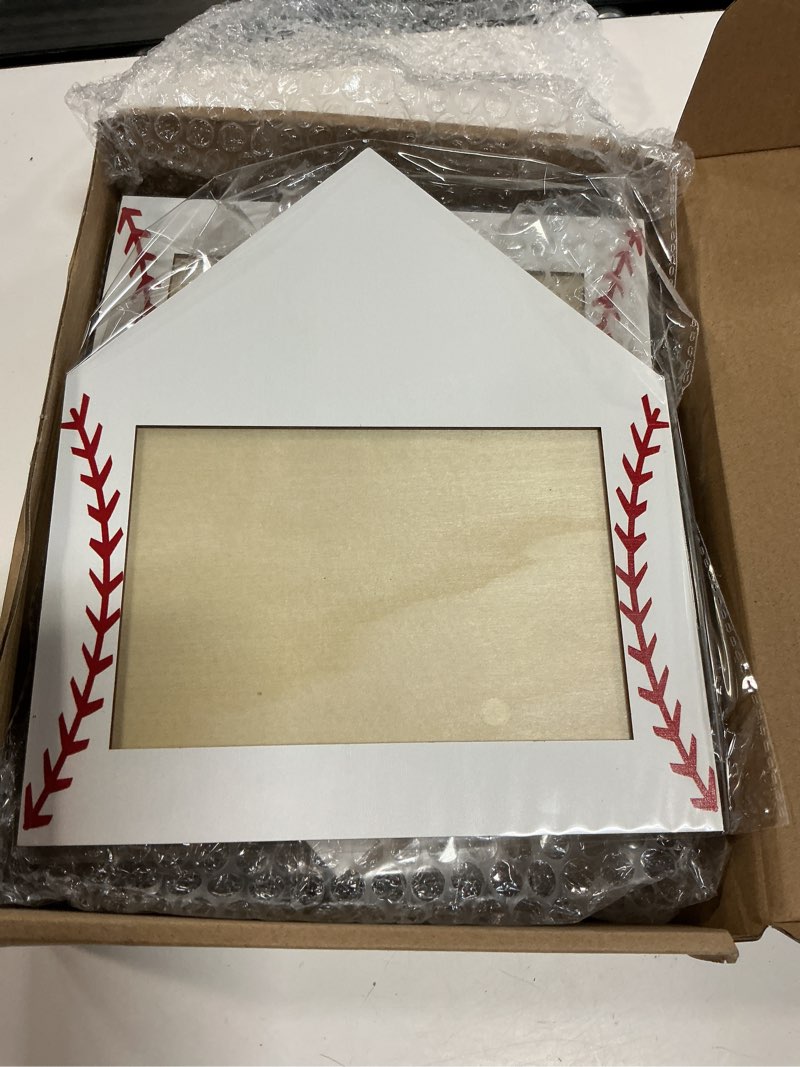Condition photo showing Good Condition for cinnvoice 6 pcs softball picture frames decor, 4 x 6 inch | sport pattern photo frames, wooden picture frame gifts, for tabletop display home hotel office decoration