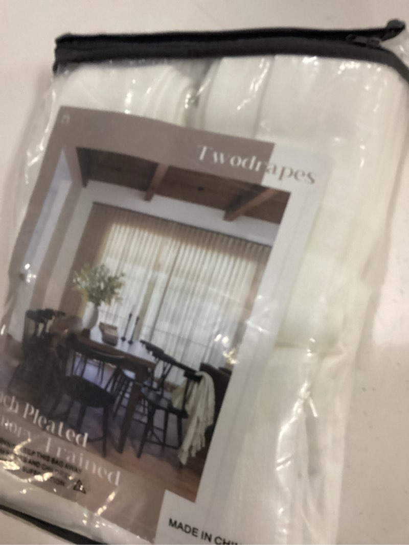 Condition photo showing Good Condition for natural pinch pleated linen curtains 84 inch length 2 panels for living room bedroom textured cream ivory birch semi sheer boho neutral back tab pinch pleat hooks rings window curtain 84 inches long natural 40"w x 84"l (pack of 2)