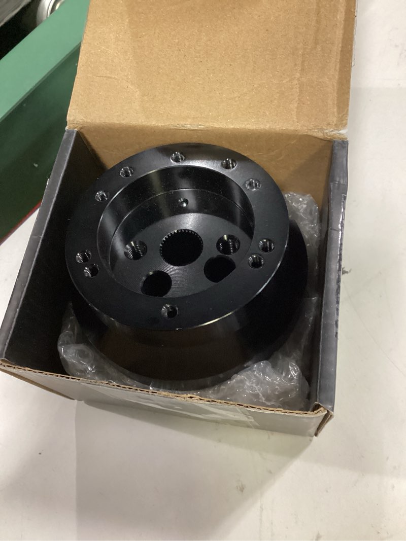 Condition photo showing Good Condition for steering wheel hub adapter - 5 & 6 hole billet aluminum, compatible with chevy (1969-1994), gmc truck/pickup/van, jeep, buick, chrysler, dodge, pontiac, cadillac (black)