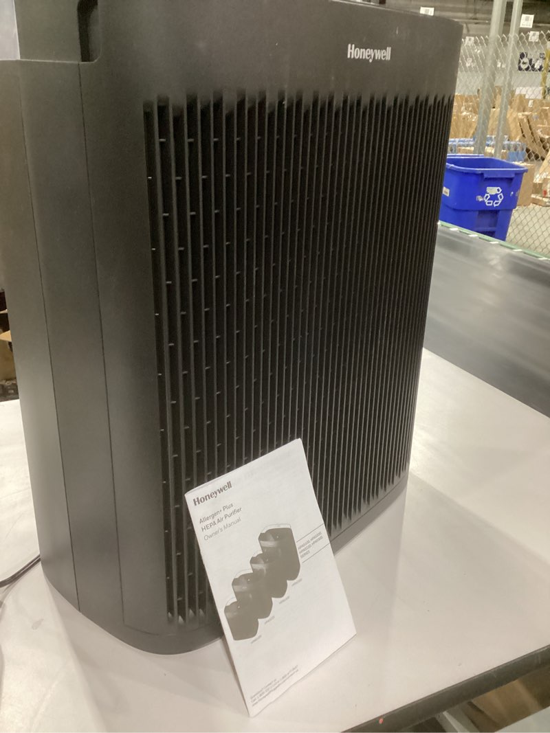 Condition photo showing As Is for DOES NOT TURN ON Honeywell Allergen Plus HEPA Air Purifier for Home Large Rooms up to 2400 Ft², Air Quality Monitor, Auto Mode, Reduces Allergens, Pollen, Pet Dander, Odors, Smoke, Black, HPA5300B 2400 sq. ft