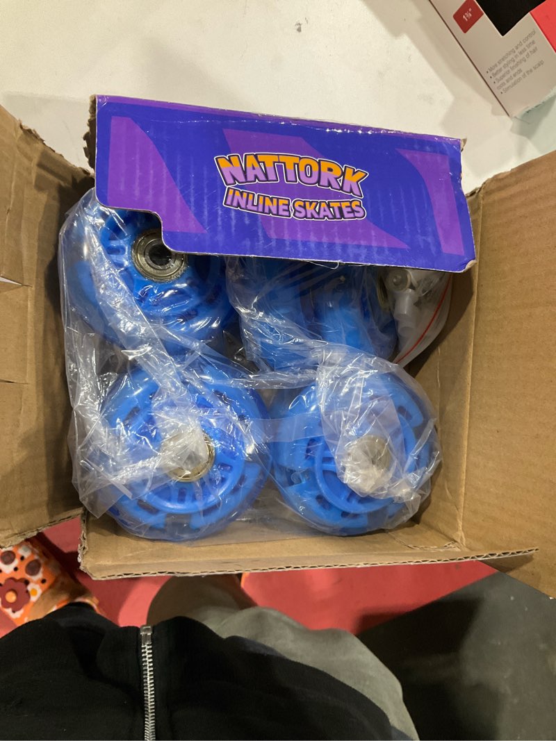 Condition photo showing Good Condition for Nattork 8-Pack Inline Skates Wheels 76mm with Bearings for Indoor and Outdoor Replacement - High Performance Durable Wheel for Smooth Riding Upgrades Blue Blue 76mm