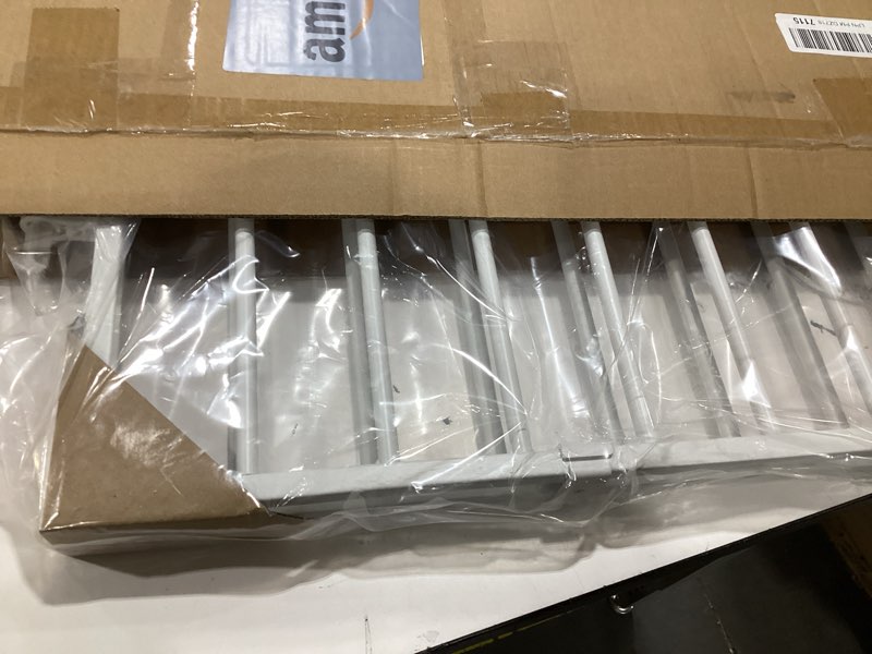 Condition photo showing Good Condition for babelio baby gate for stairs, kitchen & doorways, 26-43" w 28" h no bottom bar| easy installation| one-handed operation| auto-close| hardware mount (drill needed) safety dog/pet gate indoor (white)