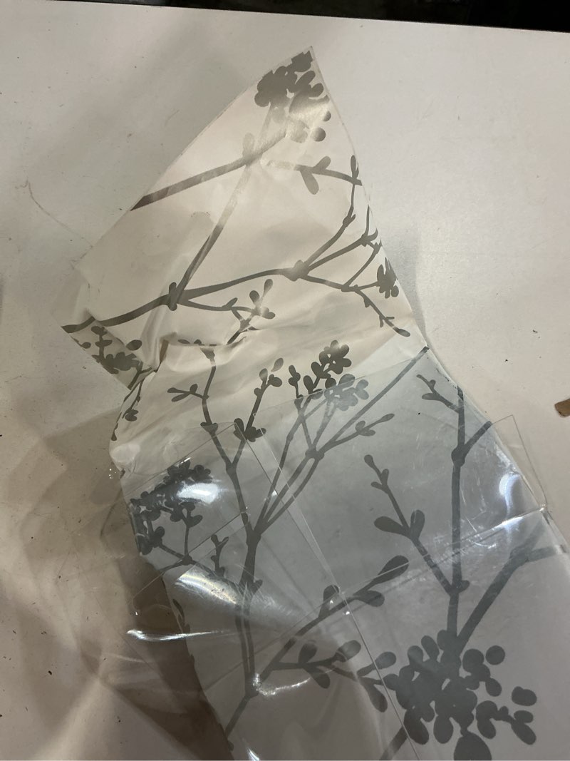 Condition photo showing As Is for scott living 30.75-sq ft silver vinyl ivy/vines self-adhesive peel and stick wallpaper