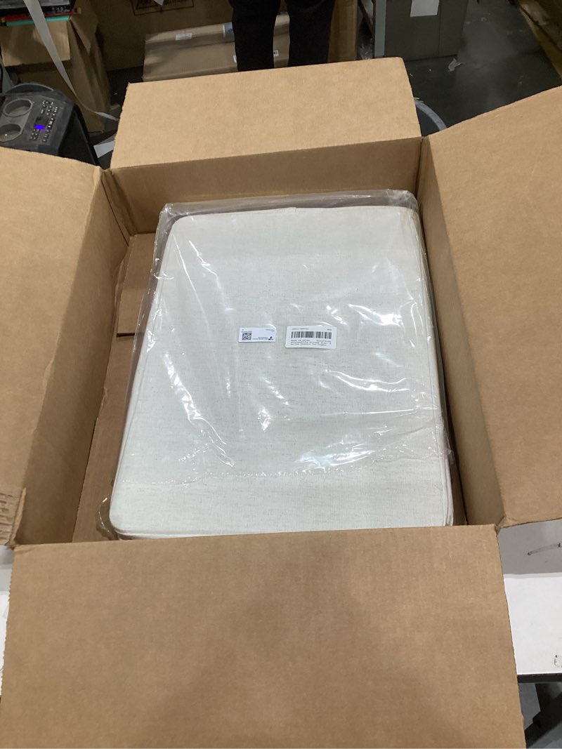 Condition photo showing New/Like New for StorageWorks Storage Bins, Shelves Baskets for Organizing, 45L Extra Large Fabric Closet Organizers with Handles, Metal Frame, Beige-Cotton-linen, 2-Pack Beige?Cotton-linen? 19" L x 13 ¼" W x 11" H