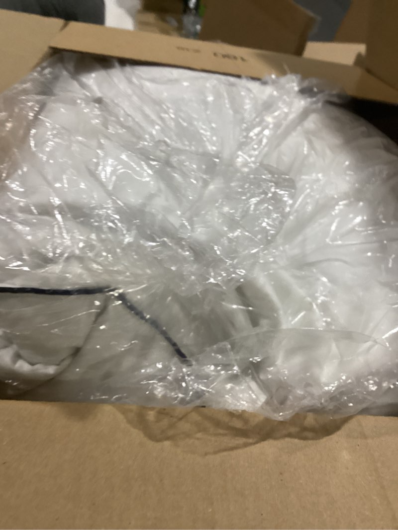 Condition photo showing As Is for amazon basics down alternative pillow for side and back sleepers, medium density, standard size, 26" x 20", 2-pack, white standard (pack of 2) medium pillow