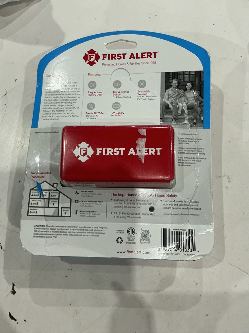Condition photo showing Good Condition for first alert battery-powered electrochemical carbon monoxide detector