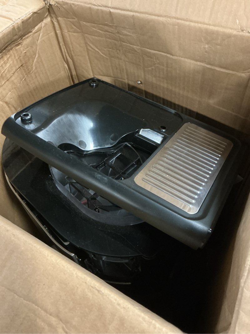 Condition photo showing As Is for de'longhi truebrew drip coffee maker, built in grinder, single serve, 8 oz to 24 oz with 40 oz carafe, hot or iced coffee, stainless,cam51035m true brew with carafe