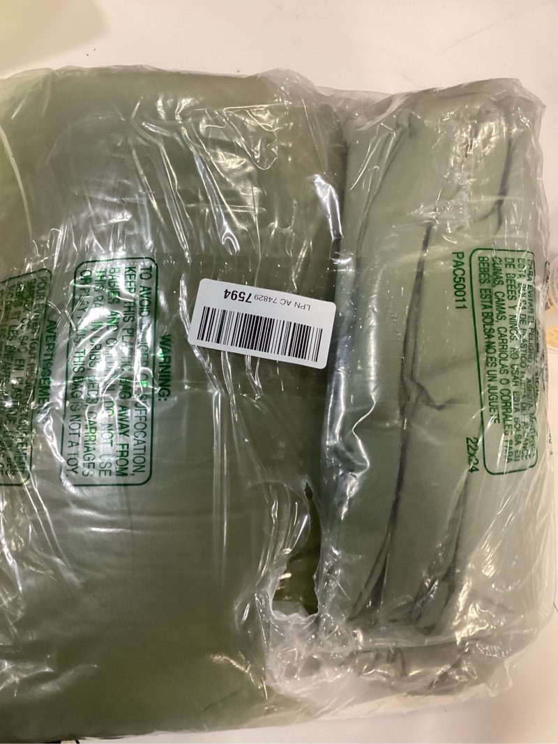 Condition photo showing New/Like New for Love's cabin California King Comforter Set Olive Green, 7 Pieces California King Bed in a Bag, All Season Bedding Sets with 1 Comforter, 1 Flat Sheet, 1 Fitted Sheet, 2 Pillowcase and 2 Pillow Sham California King Olive Green