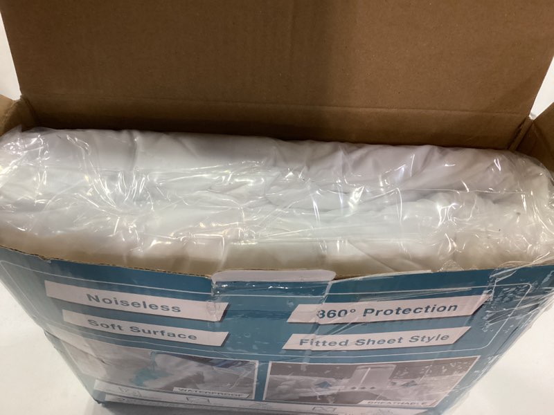 Condition photo showing Good Condition for Lunsing Queen Mattress Protector, Soft Breathable Waterproof Queen Size Mattress Pad Cover, 6-18 inches Deep Pocket, White Queen White