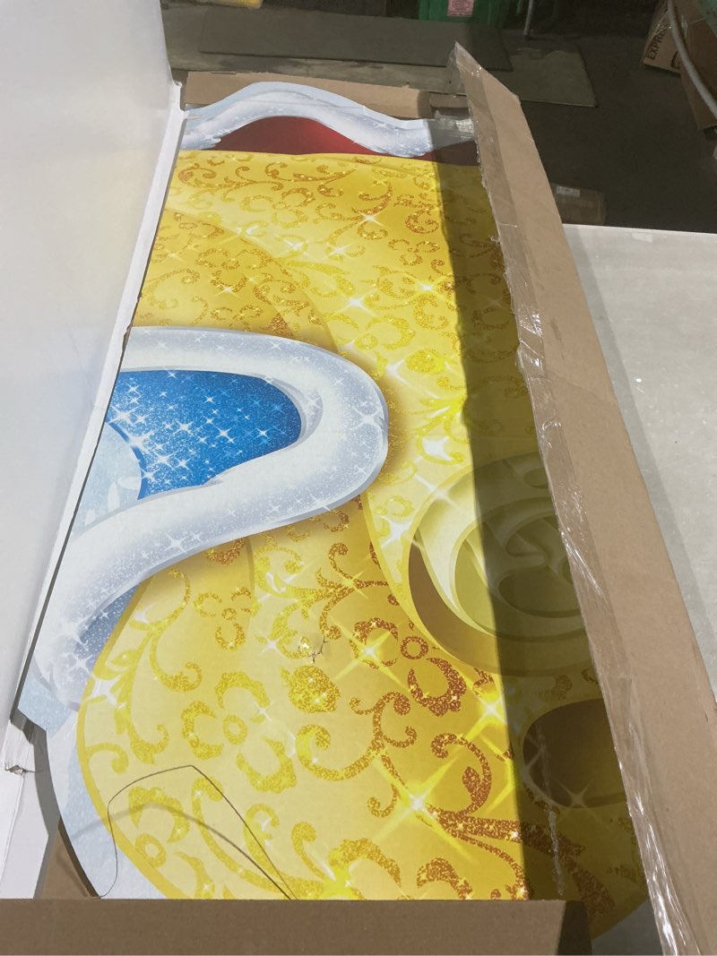 Condition photo showing As Is for cardboard people ariel, belle & aurora life size cardboard cutout standup - disney princess friendship adventures