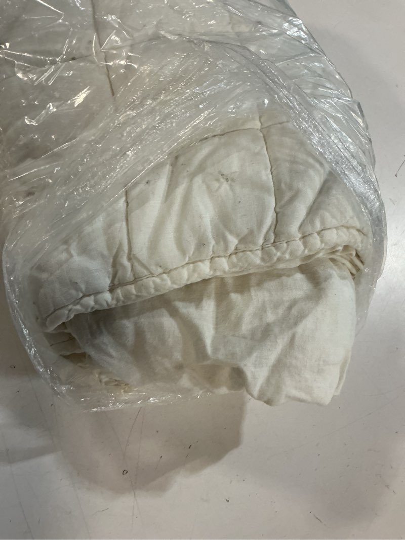 Condition photo showing As Is for european linen box quilted sham set, standard, ivory