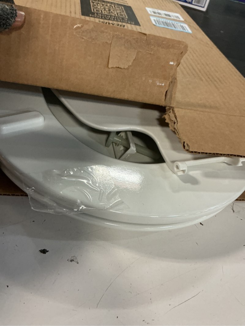Condition photo showing Good Condition for mayfair nextstep2 slow-close toilet seat with built-in toddler potty training seat, removable, white, round round 2-in-1 toilet seat