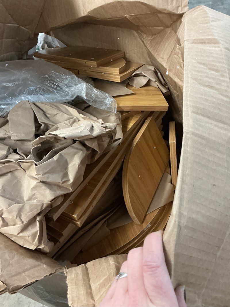 Condition photo showing As Is for KEIKI 6-Tier Rotating Tower Spinning Bookshelf with 360°Swivel Wheels & Square Storage Drawer Base