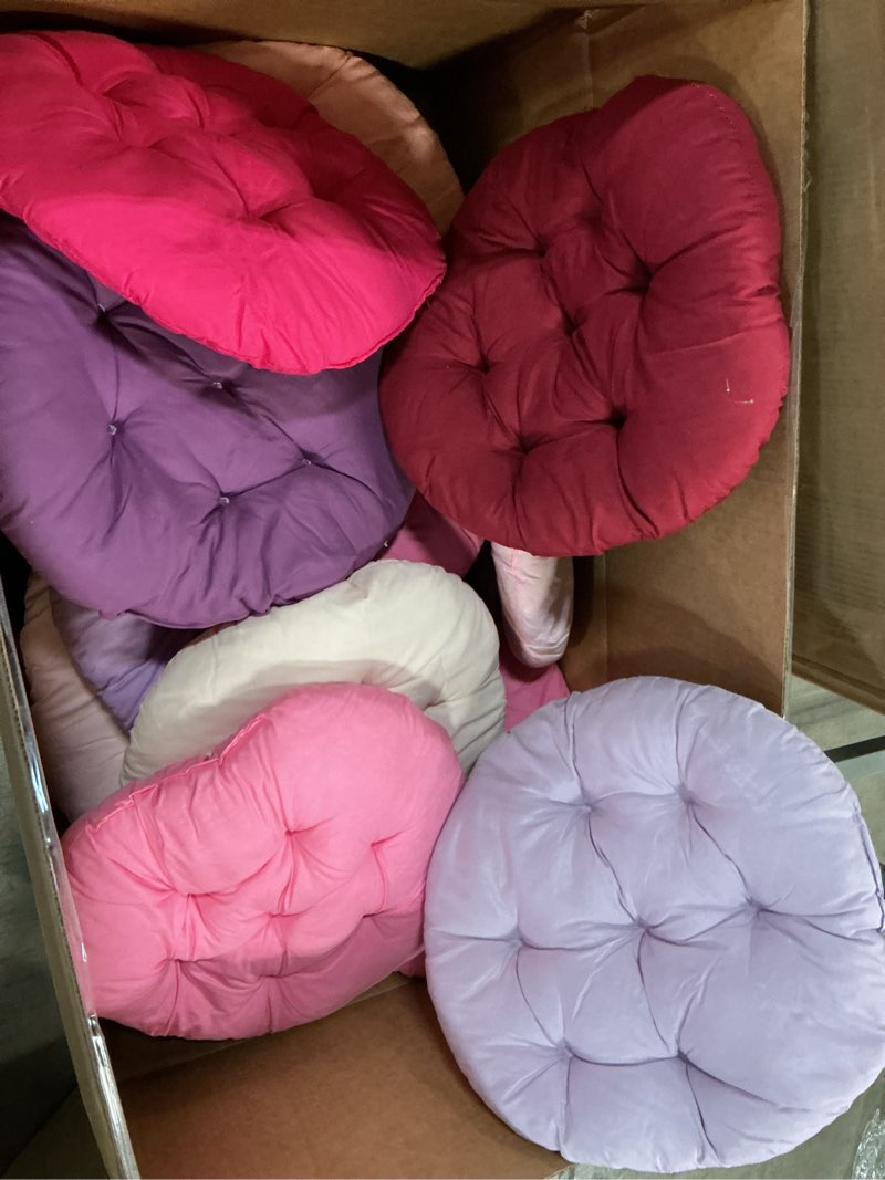 Condition photo showing As Is for (Similar to stock photo) Tinideya 24 Pcs Round Floor Cushions Floor Pillows Meditation Seat Pillows Flexible Seating for Adults Kids, Chair Cushions for Classroom, Nursery, Living Room, Yoga(Medium 15.7 Inch,Pink-Purple) Pink-purple Medium 15.7 Inch