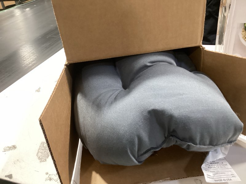 Condition photo showing Good Condition for Blazing Needles Solid Twill Round Footstool Cushion, 18", Steel Grey