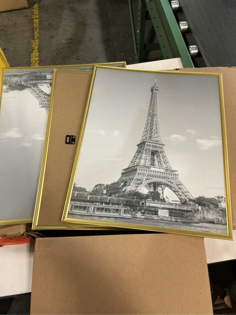 Condition photo showing Good Condition for upsimples 16x20 Picture Frame Gold 3 Pack, Scratch-Proof Poster Frames 16 x 20 for Photo Gallery - Slide-In Strips, Horizontal or Vertical Wall Mounting Gold 16x20