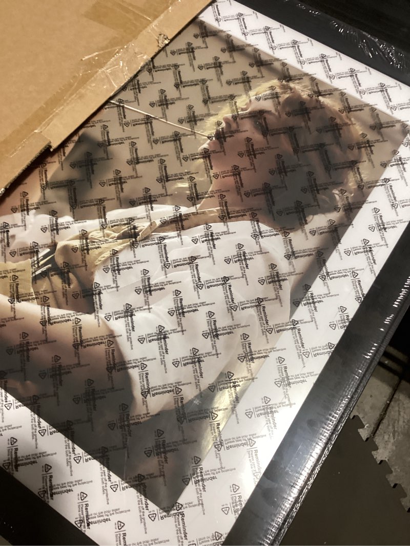Condition photo showing Good Condition for Tinkeps Display 20 x 24 Picture Frame Black. 1.57 Inch Wide Wood Grain Texture, Pictures 16 x 20 with Mat. Horizontal or Vertical Wall 20x24 Picture Frame. Black 20x24