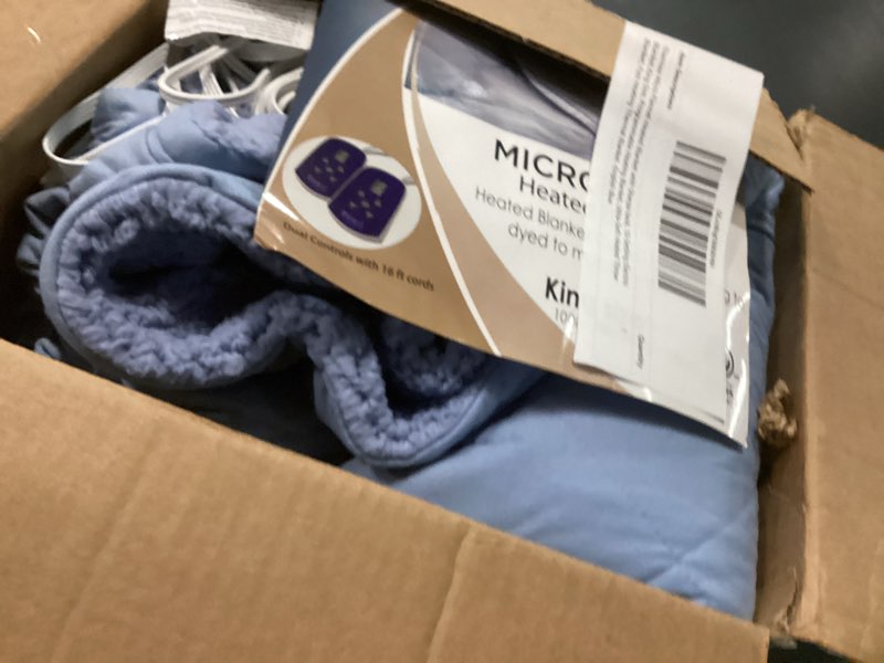 Condition photo showing Good Condition for Thermee Micro Flannel Heated Blanket with Sherpa back, 10-Setting Electric Blanket King Size, Programmable Heating Blanket, Ultra-Soft Heated Throw Blanket, Fast Heating Thermal Blanket - Blush King Blush