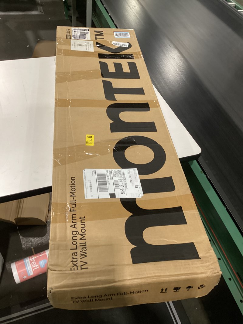 Condition photo showing Good Condition for monTEK Long Arm TV Wall Mount for Most 43-90 Inch TVs, 42.5 Inch Long Extension TV Mount Swivel and Tilt, Full Motion Wall Mount Tv Bracket Fit Max VESA 800 x 400mm, Up to 132 lbs, 16”,18” Studs 43"-90" TV / 42.5" Double Long Arm