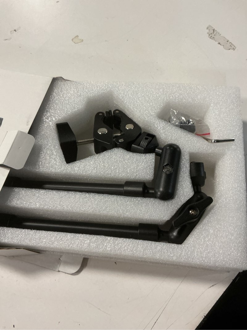 Condition photo showing Good Condition for JEBUTU 22" Magic Arm w Clamp, Overhead Phone Mount, Desk Camera Mount w Articulating Friction Boom Arm Thread Adapter, for Phone Video Light Webcam Microphone Action Camera Content Creators 22IN-BK