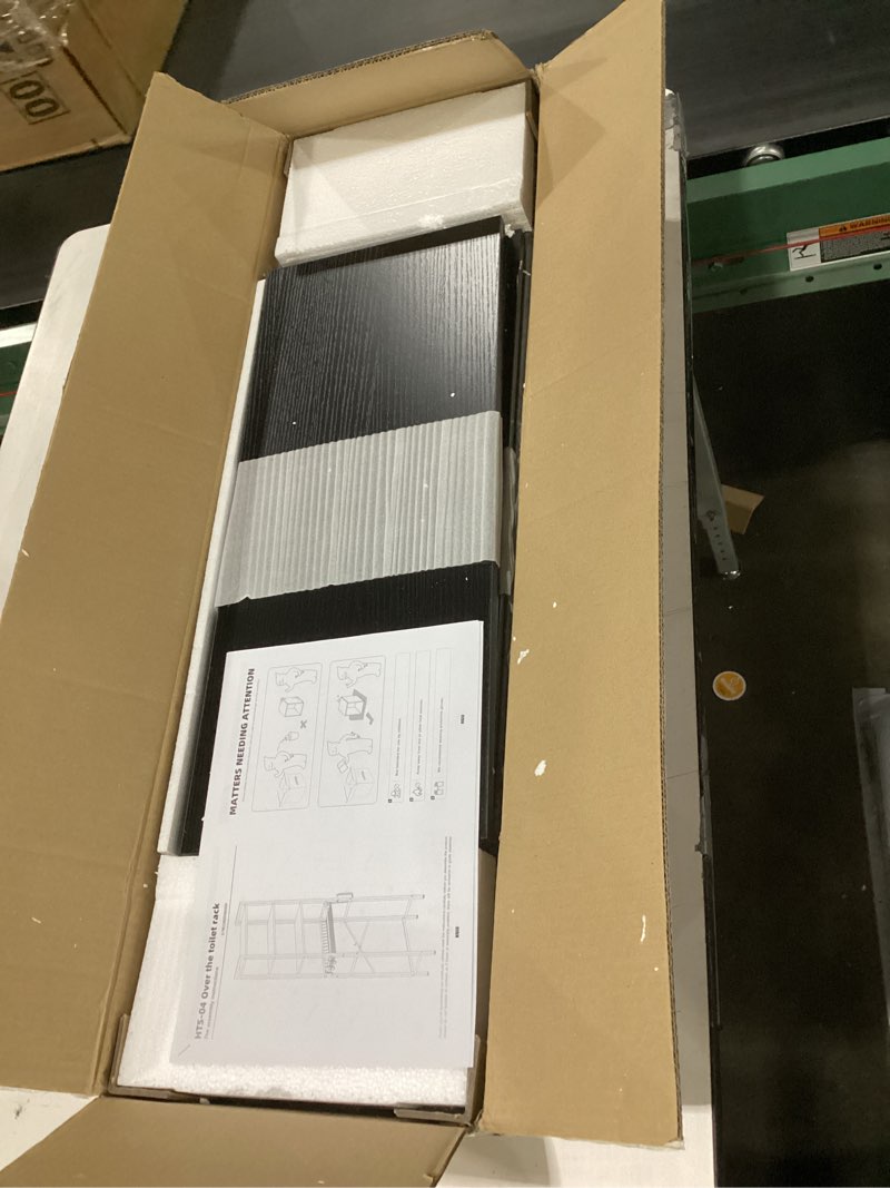 Condition photo showing New/Like New for Over-The-Toilet Storage Rack, 4-Tier Bathroom Organizer Shelf Over Toilet with Adjustable Shelf and Basket, Freestanding Space Saver Bathroom Shelves Above Toilet for Room (Pure Black)