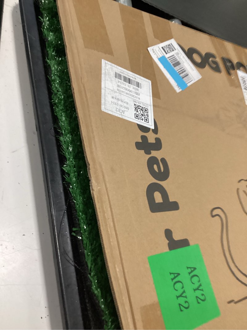 Condition photo showing Good Condition for Dog Grass Pad with Tray,35x23in Dogs Potty Tray with 2-Pack Replacement Artificial Grass,Dog Litter Box for Pet Training,Indoor Portable Pottys Pet Toilet