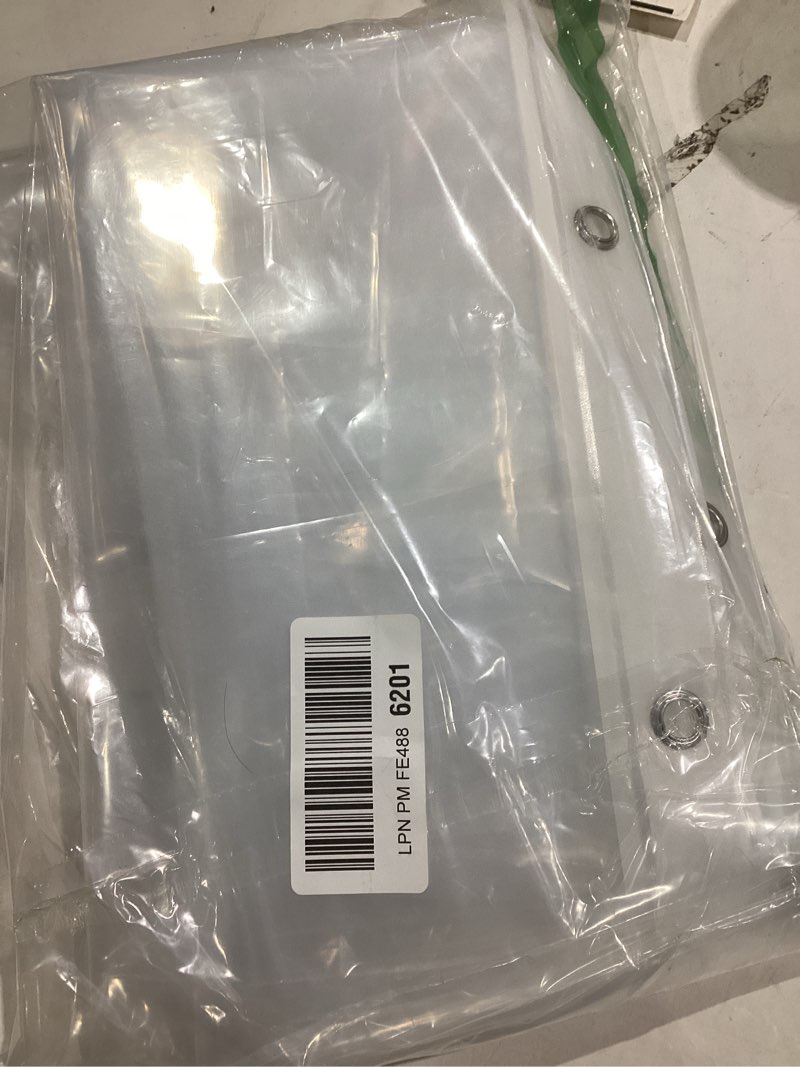 Condition photo showing Good Condition for LiBa Bathroom Shower Curtain Waterproof Plastic Shower Curtain Premium PEVA Non-Toxic with Rust Proof Grommets Clear 8G Bathroom Accessories 72x72 1a. 8g-clear 72"W x 72"L (Pack of 1)