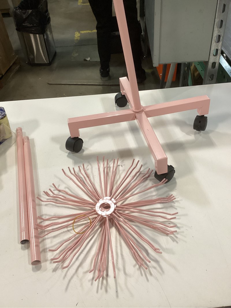Condition photo showing As Is for retail display stand rotating display stand 4 tier spinning display stand for craft shows, jewelry, keychain, earring adjustable height retail display racks (pink) 4-tier pink