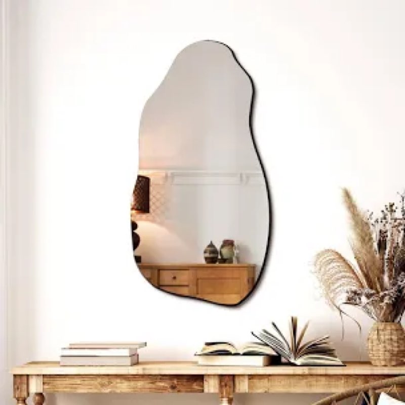 TRAHOME Irregular Asymmetrical Wall Mirror for Living Room Bathroom Entryway, Modern Decorative Mirr