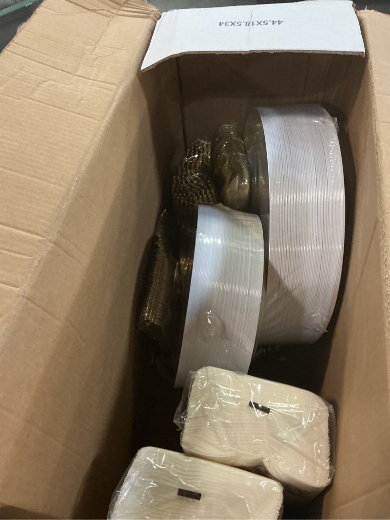 Condition photo showing Good Condition for incomplete )wellife 50 guests dinnerware sets, gold plastic plates?platos para fiestas elegantes desechables include:50 dinner plates, 50 dessert plate, 150 pcs gold plastic silverware, 50 cups for party gold 350pcs
