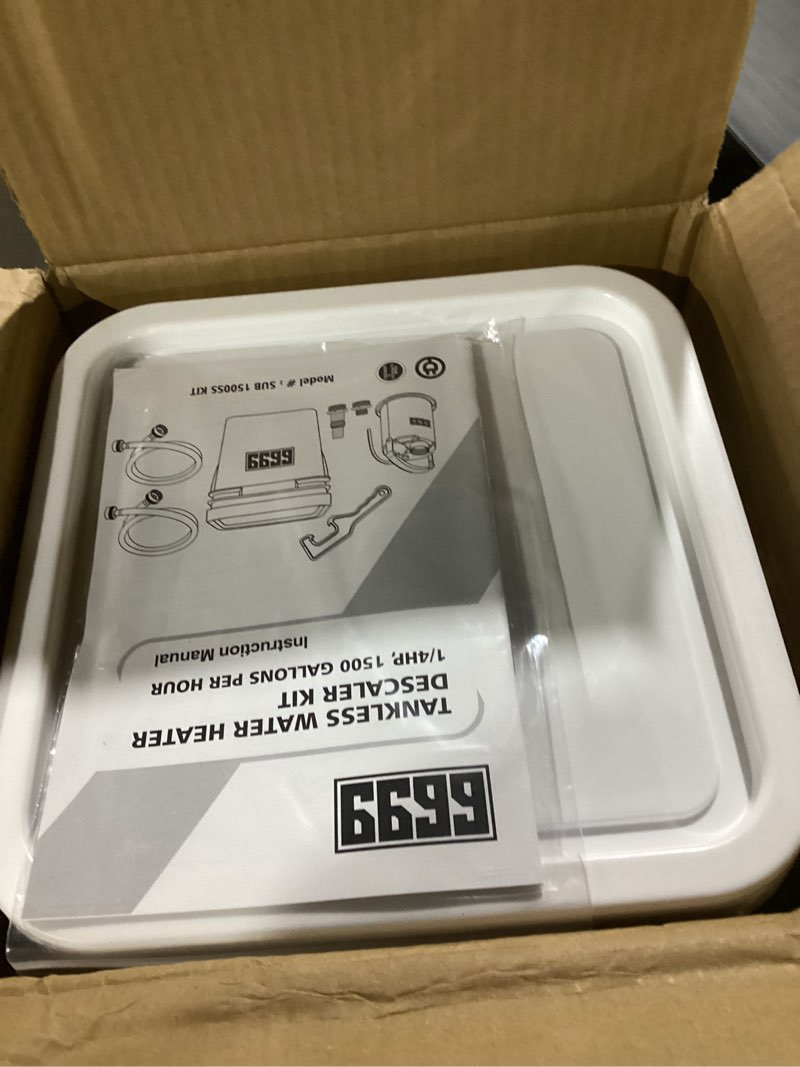 Condition photo showing Good Condition for Tankless Water Heater Flushing Kit Includes 1/4HP Submersible Stainless Steel Sump Pump with Two Adapters & 3 Gallons Pail with Bucket Lid Opener & Two 1/2” Dia X 6’ PVC Hoses with Washers