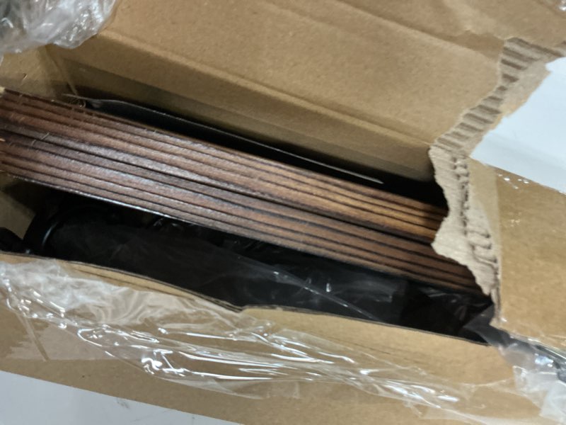 Condition photo showing As Is for 32.2'' large coat rack wall mount coat hooks coat hanger with 8 metal black triple- hooks brown pine real wood plank hat rack for wall hooks for hanging coat hat jacket 1 item-8 hooks brown plate & black hook