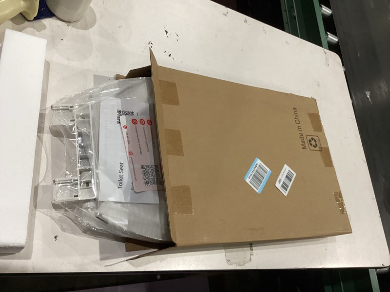 Condition photo showing As Is for Potty Training Seat Built-In Toilet Seat, Round Toilet Seat 17 Inch with Baby Seat, 2 In 1 Soft Close Quiet No Slapping, Magnetic Absorption, Easy Installation for Bottom Fixing Toilet (White)-With Toddler Seat Round (17?)