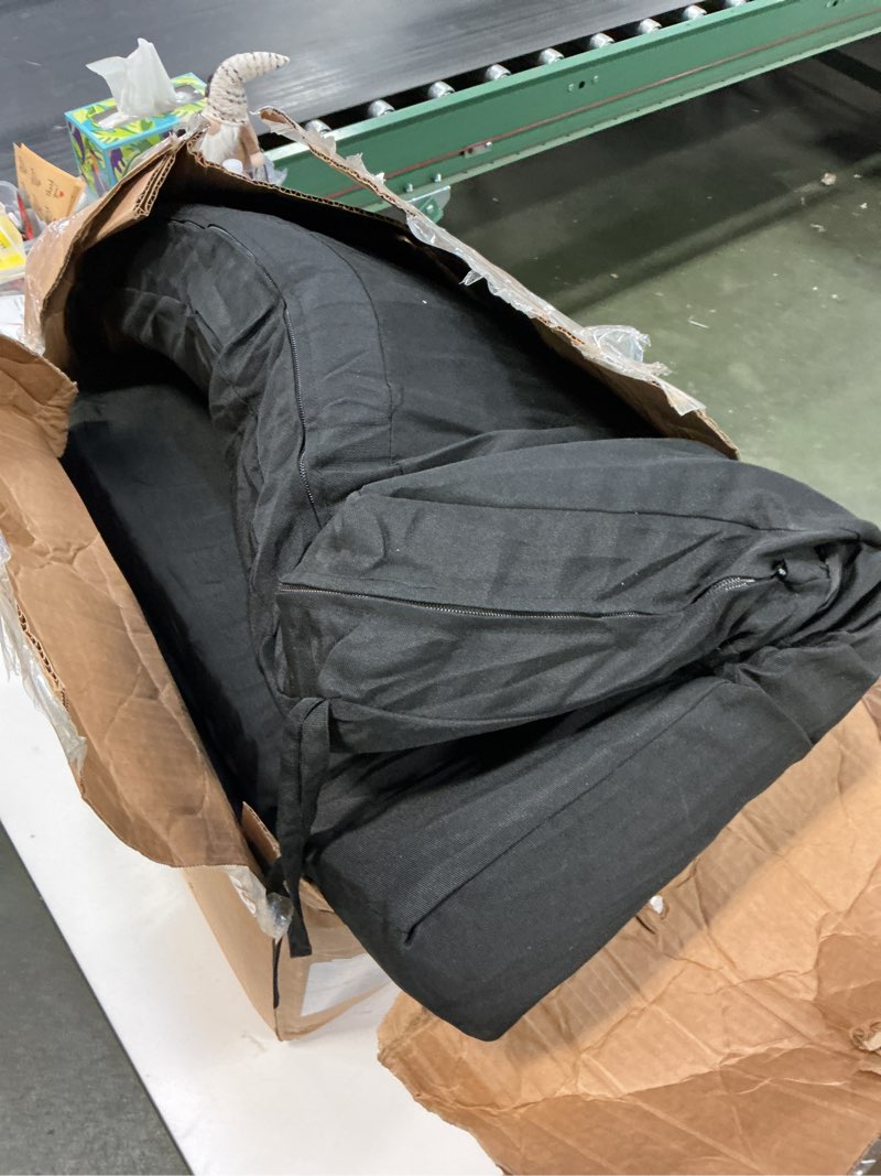 Condition photo showing As Is for idee-home Outdoor Cushions for Patio Furniture, Outdoor Seat Cushion, Waterproof Couch Hampton Bay Deep Seat Replacement Chair Cushions for Garden Lawn Backyard Deck, 28.5 x 28.5 Black Black 28.5 x 28.5 x 4 inch