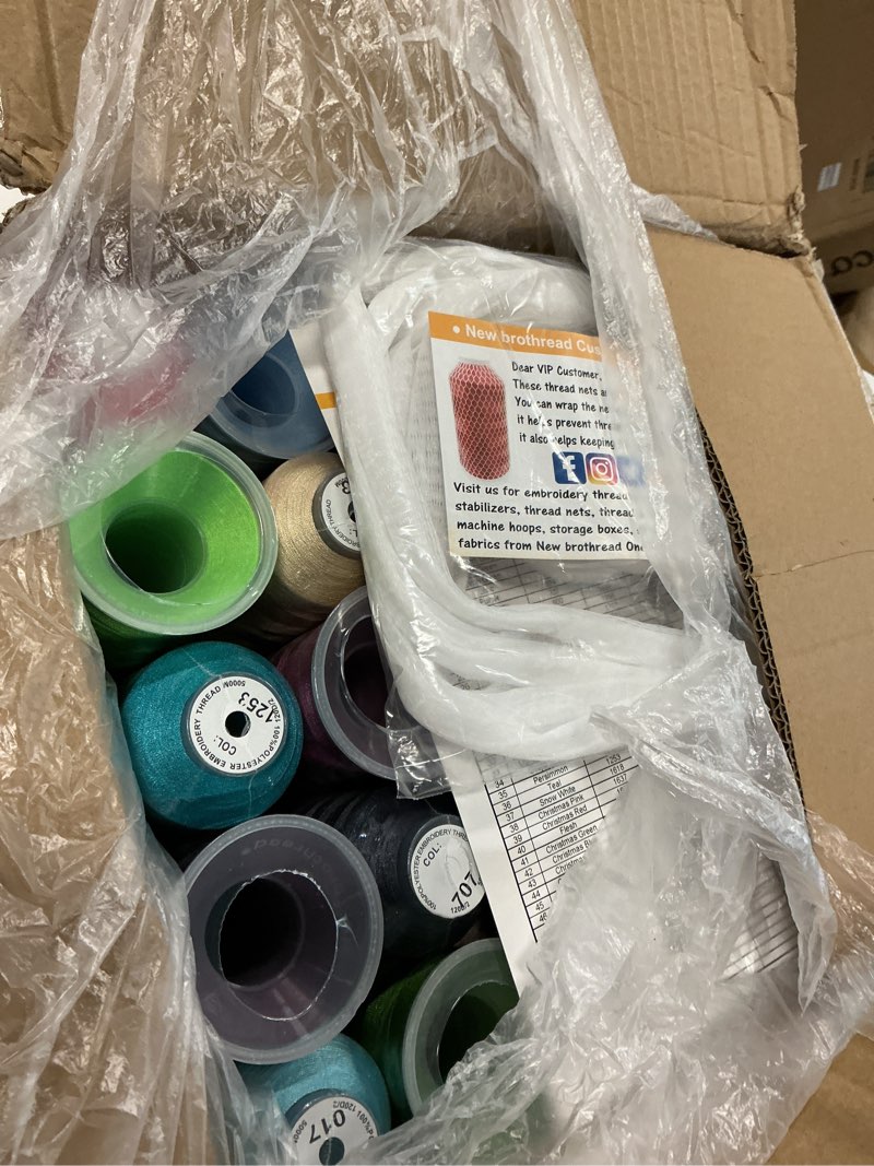 Condition photo showing Good Condition for New brothreads - All 60 Assorted Colors of Huge Spool 5000M Polyester Embroidery Machine Thread for Commercial and Domestic Embroidery Machines 60 Colors