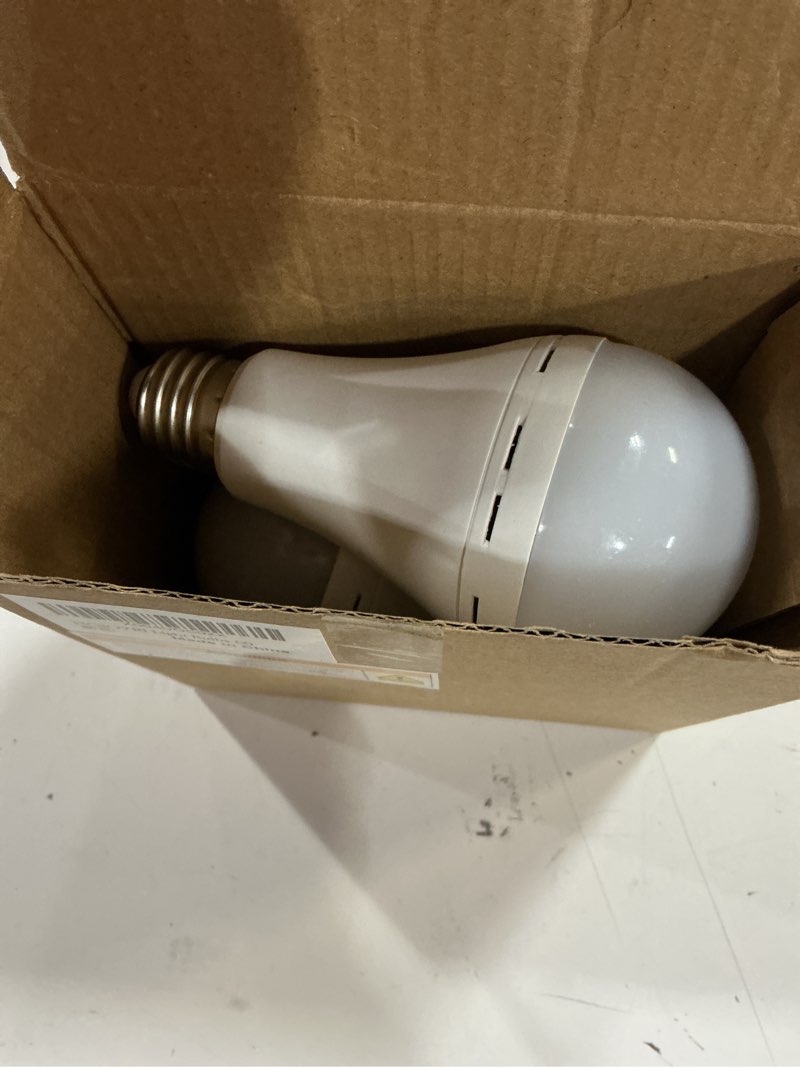 Condition photo showing As Is for HOJOYRI 2Packs Magic Rechargeable Light Bulbs with Remote Control, E26 Cordless Battery Operated Light Bulb for Lamps, Wireless No Electricity Smart Battery Powered LED Bulb, 2200mAh/Dimmable/Timer 2 Pack. (Missing remote)