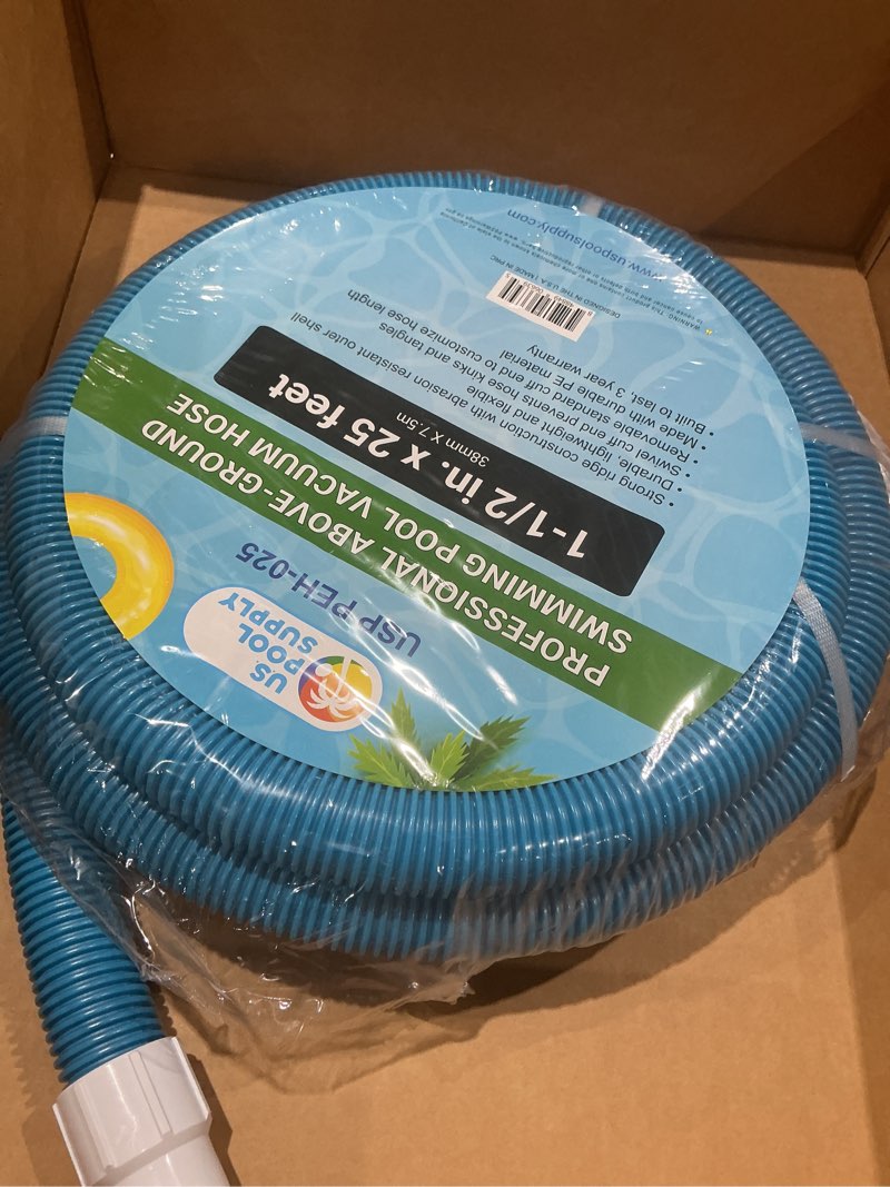 Condition photo showing Good Condition for u.s. pool supply 1-1/2" x 25 foot professional above ground swimming pool vacuum hose with swivel cuff - removable cuff, cut to fit - compatible with filter pumps, filtration systems, chlorinators