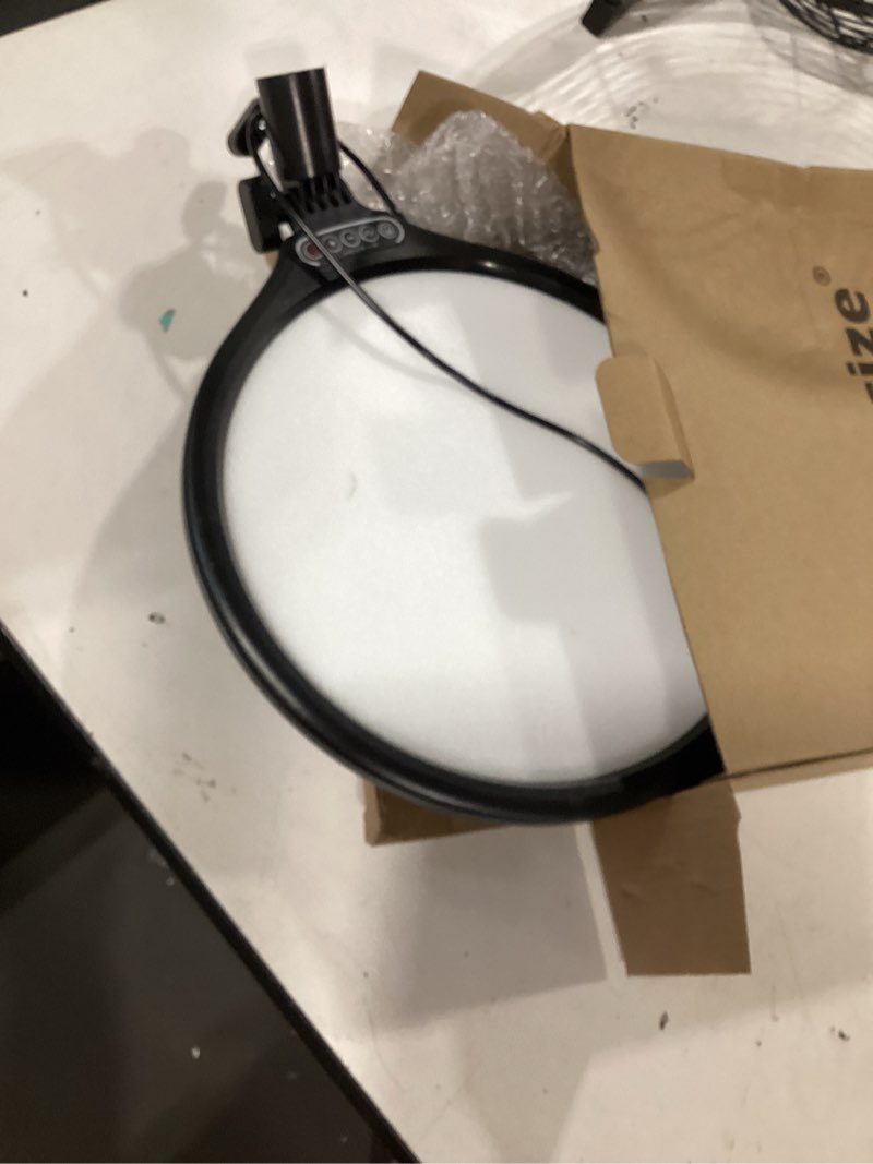 Condition photo showing As Is for ubeesize 10" key light for streaming, desk ring light with adjustable arm, zoom lighting for home office, gaming, podcast, video calls, and recording 10-in