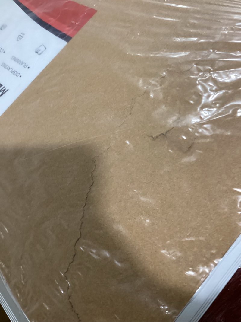 Condition photo showing As Is for VIZ-PRO Large Cork Bulletin Board, 60 X 48 Inches, Wall-Mounted Corkboard with Silver Aluminium Frame for School, Office, and Home 5' X 4'